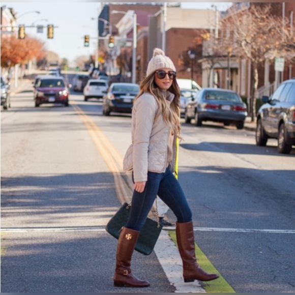 Tory Burch Adeline Riding Boots Color Almond Women's Size 8 - Picture 11 of 11